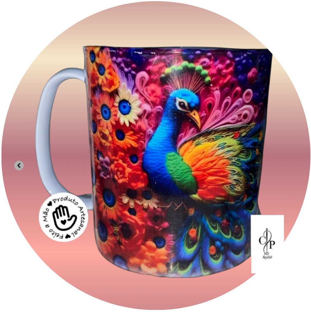 caneca pavão